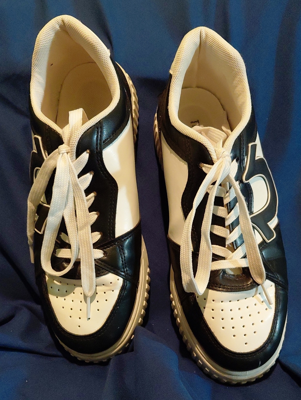 True Religion Black and White Lace-Up Sneakers